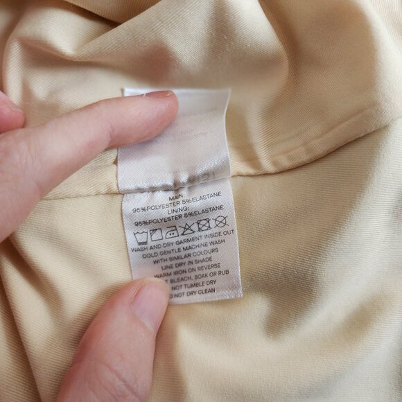 TIGER MIST ELLIE Mini Skirt asymmetrical ruffle side slit floral butter yellow S - Picture 12 of 12